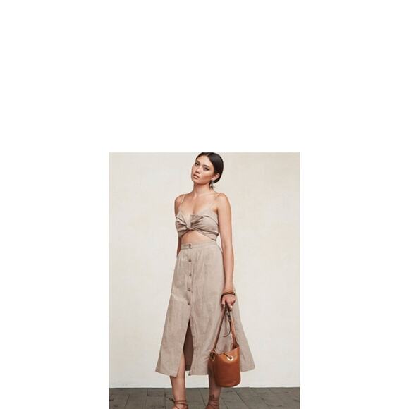 Reformation Riley Tribal Cutout Midi A Line Dress Sweetheart Neck - Picture 11 of 11